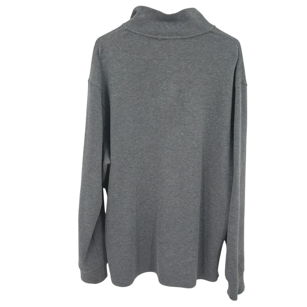 Polo Ralph Lauren Quarter Zip Pullover L Gray Cotton‎ Preppy Classic Old Money